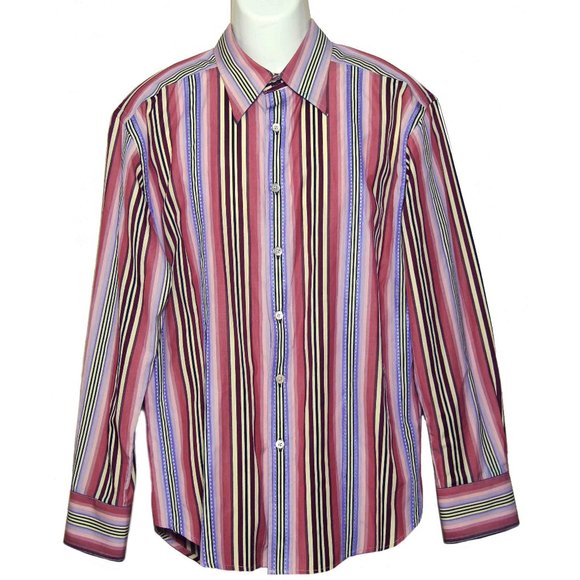 Robert Graham Striped Shirt Men's Size XL - Picture 1 of 11